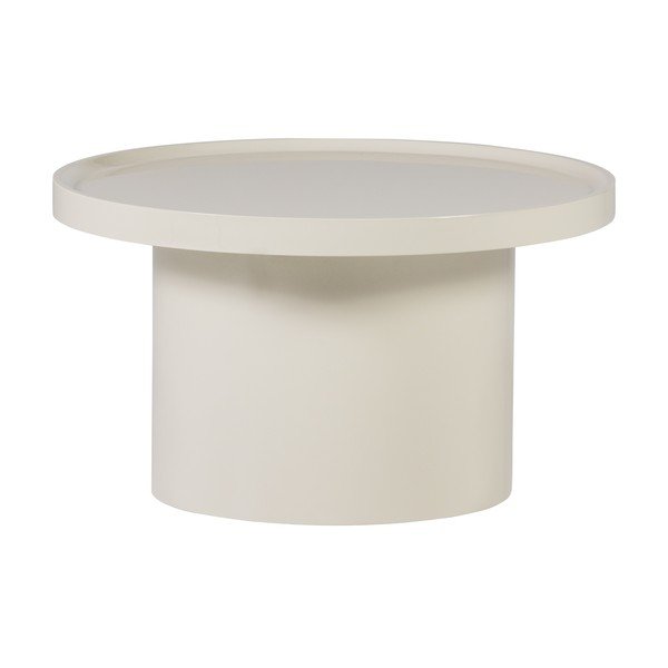 Hall-beež ümmargune kohvilaud ø 70 cm Veluna - WOOOD