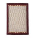 Burgundiapunane/naturaalne käsitsi kootud villane vaip 200x290 cm Apex Border Wool - Flair Rugs