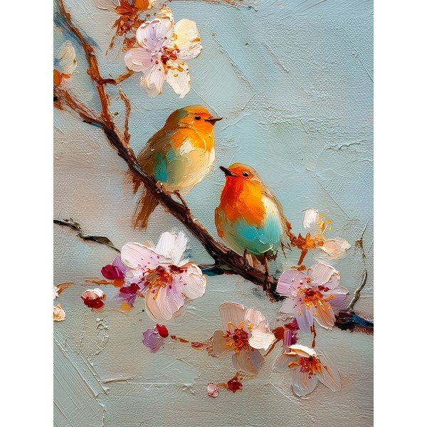 Trükitud pilt raamiga 60x80 cm Robins - Styler
