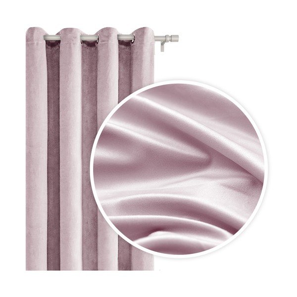 Pudrově růžový závěs Slowdeco Velvet, 140 x 250 cm-image-1