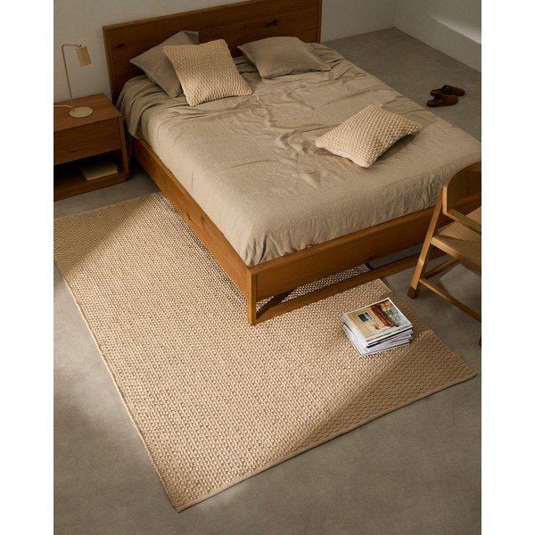 Kreem käsitsi kootud puuvillasegust vaip 160x230 cm Mascarell - Kave Home-image-2