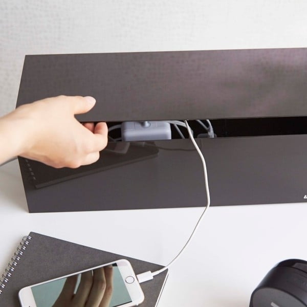 Must ja pruun laadija kasti Web Cable Box - YAMAZAKI-image-1