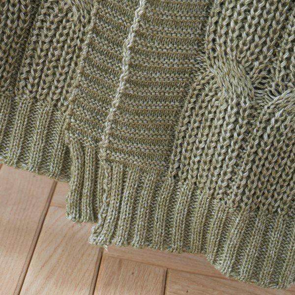 Roheline kootud tekk 130x170 cm Chunky Marl Knit - Catherine Lansfield-image-2