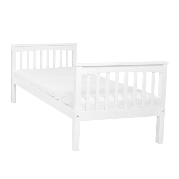 Bílá dětská jednolůžková postel z masivního bukového dřeva Mobi furniture Lea, 200 x 90 cm