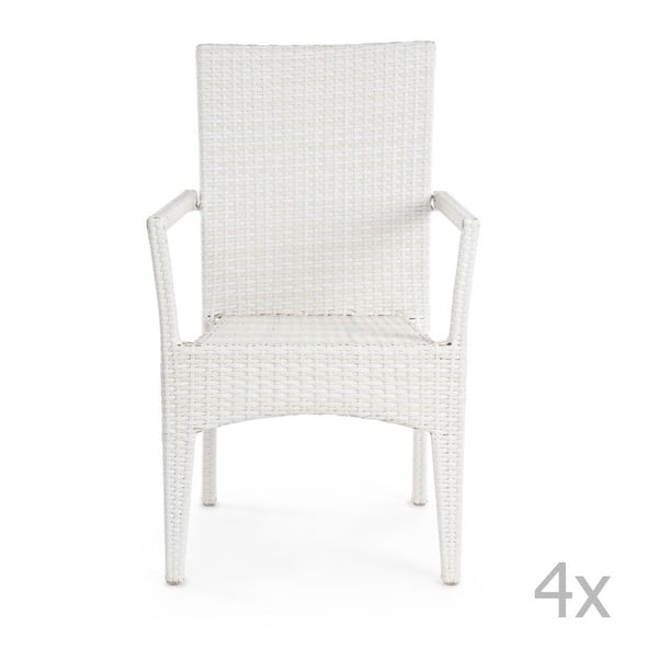 Sada 4 bílých židlí Bizzotto Gardenia