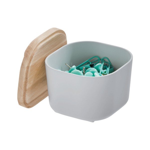 Hall hoiukarp kaanega, mis on valmistatud Paulownia puidust, 9 x 9 cm. Eco - iDesign-image-2