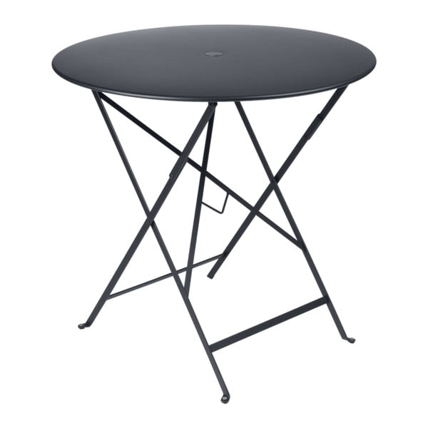 Antracitově šedý zahradní stolek Fermob Bistro, ⌀ 77 cm