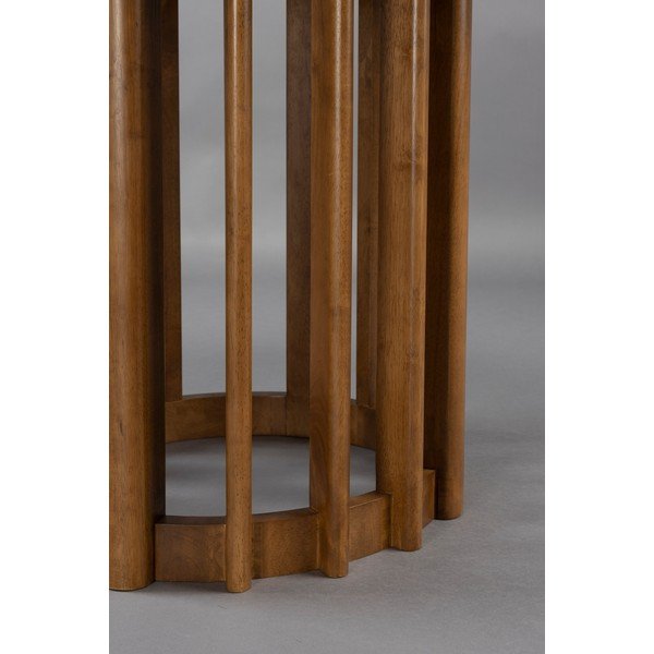 Ümmargune pähklipuidu spoonist söögilaud ø 120 cm Barlet - Dutchbone-image-1