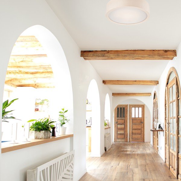 Valge laevalgusti klaasist varjuga ø 27 cm Eveline - LAMKUR-image-1