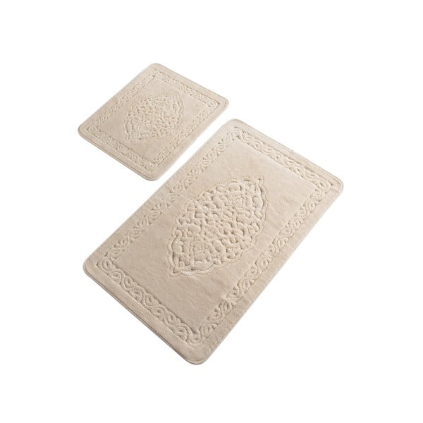 Sada 2 béžových bavlněných koupelnových předložek Confetti Bathmats Elite Rock