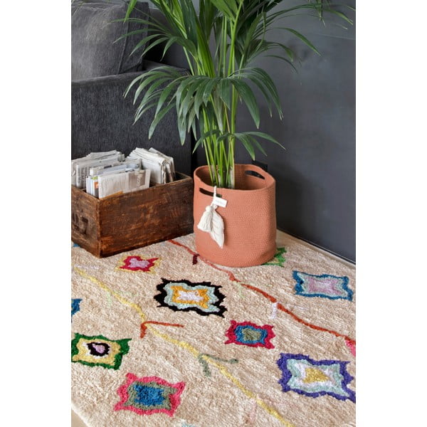 Kreem pestav käsitsi kootud puuvillane vaip 170x240 cm Kaarol - Lorena Canals-image-3