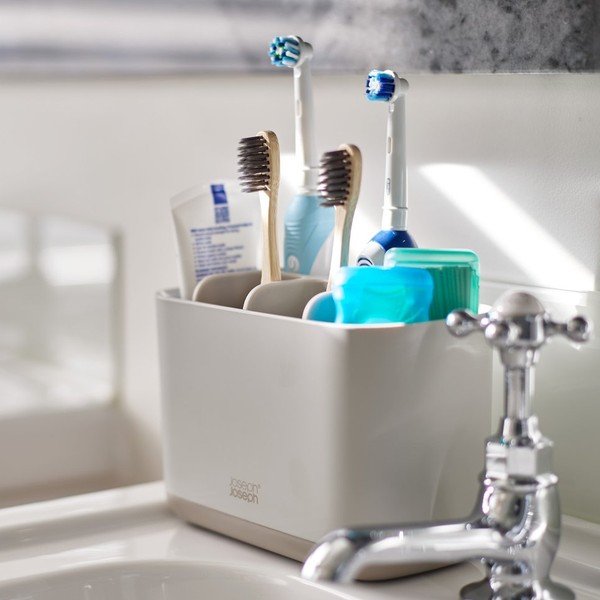 Beež plastikust hambaharjatops EasyStore - Joseph Joseph-image-1