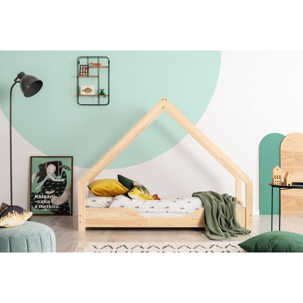 Domečková dětská postel z borovicového dřeva Adeko Loca Bon, 100 x 140 cm