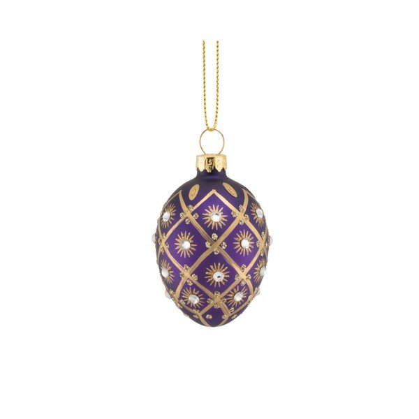 Klaasist jõulukuulid, 4 tk, 4 cm Diamante Oval – Sass & Belle-image-2