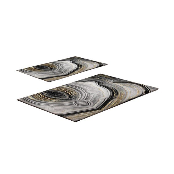 Hall/kuldne vannitoamattide komplekt, 2 tk, 60x100 cm CT - Foutastic