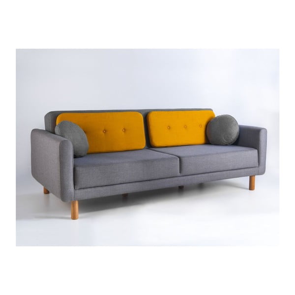 Rozkládací sofa Bubi Grey/Mustard-image-1