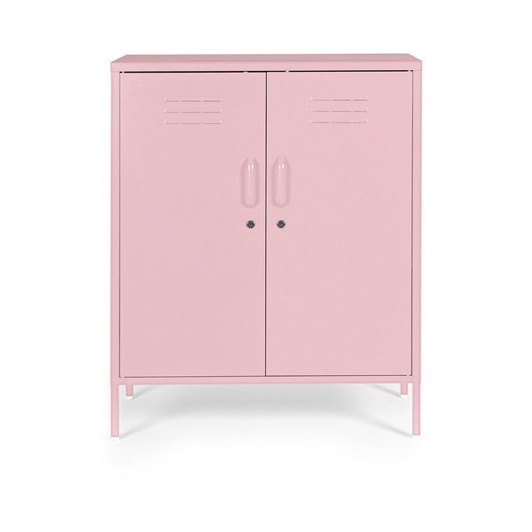 Heleroosa metallist lukustatav kapp 80x101,5x40 cm Cambridge - Yes Everyday