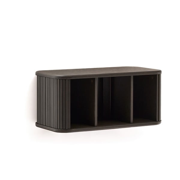 Tumepruun saarepuidu spoonist seinale kinnitatav valamukapp 90x40 cm Mailen - Kave Home-image-2