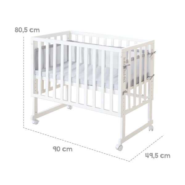 Valge võrevoodi 90x45 cm - Roba-image-3