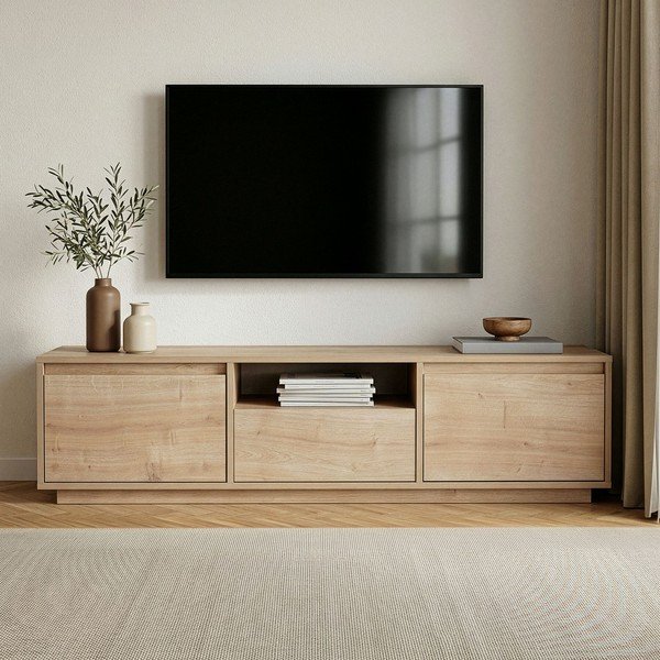 Televiisorilaud tammepuust ja naturaalsest värvist 160x42x30 cm Sentinel - Kalune Design-image-2