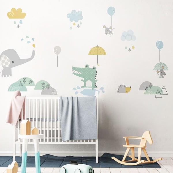 Lapsed seinakleebised Loomad vihmas - Ambiance