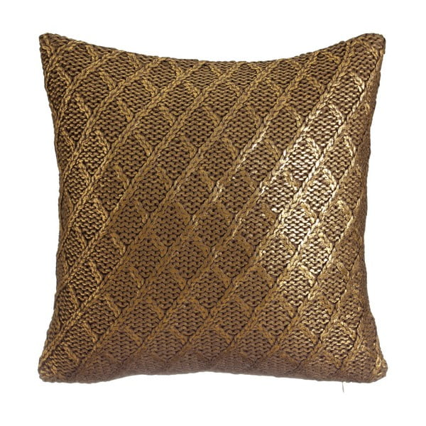 Zlatohnědý polštář Denzzo Luxury, 45 x 45 cm