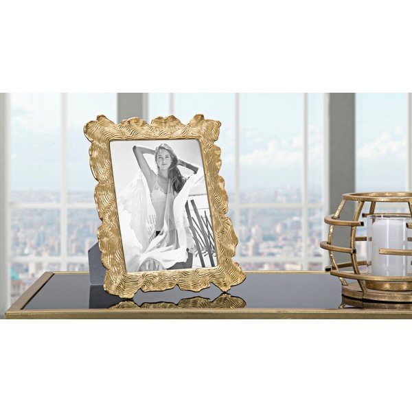 Fotorámeček ve zlaté barvě s motivem vlnovek Mauro Ferretti, 21,5 x 27 cm-image-1