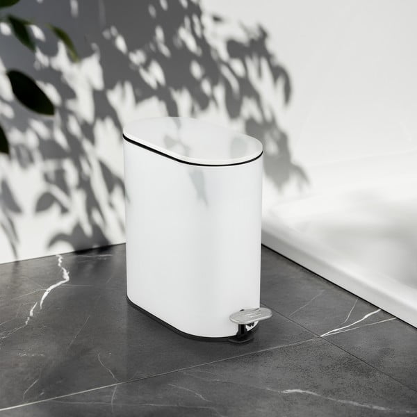Matt valge terasest prügikast 5 l Collungo - Wenko-image-1