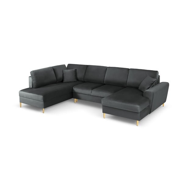 Tumehall sametist panipaigaga nurgadiivanvoodi (vasak nurk/"U"-kujuline) Kyoto - Cosmopolitan Design-image-1