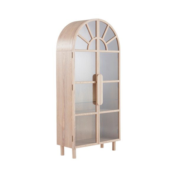 Vitriinkapp heledas naturaalses toonis tuhapuust dekooriga 90x195x40 cm Sandor - Jotex