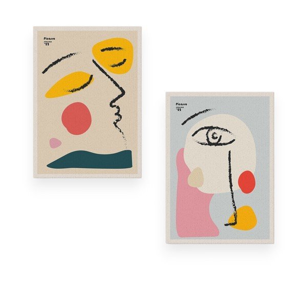 Maalid 2 tk 50x70 cm komplektis Faces - Wallity