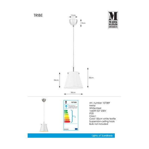 Valge laevalgusti, ø 30 cm Tribe - Markslöjd-image-2