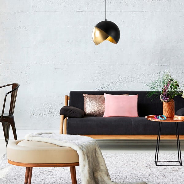 Must-pronksivärvi rippvalgusti metallist varjuga ø 30 cm Pacman - Opviq lights-image-1