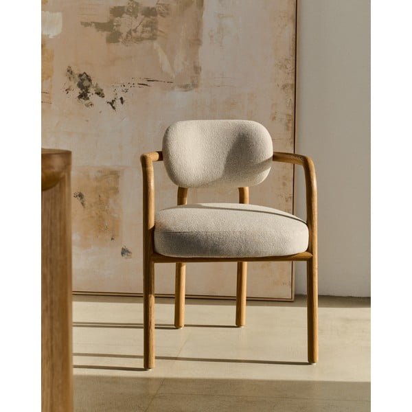 Pruun-kreem söögitool Melqui - Kave Home-image-1