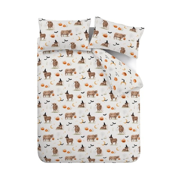 Hallikasbeež pikendatud voodipesu kaheinimesevoodile 230x220 cm Halloween Highland Cow - Catherine Lansfield