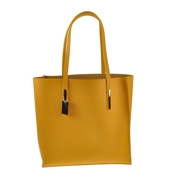 Žlutá kožená kabelka Matilde Costa Dalby