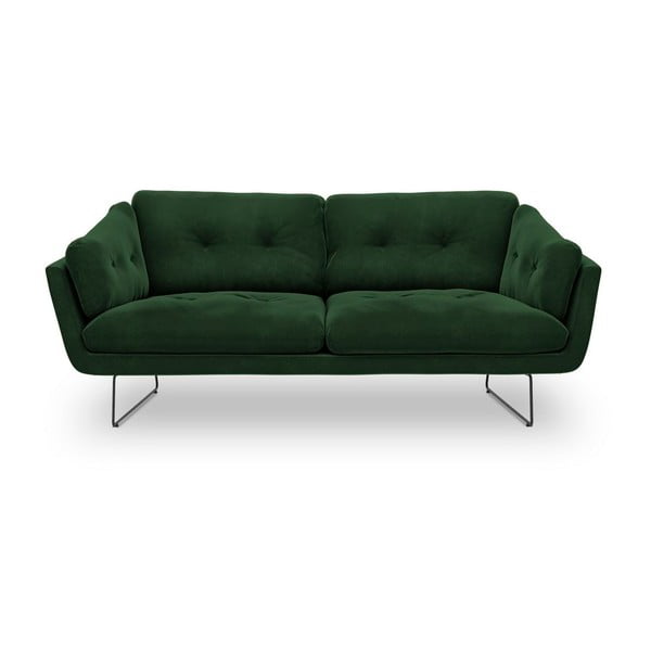Lahvově zelená pohovka se sametovým potahem Windsor & Co Sofas Gravity