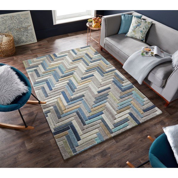 Sinine/hall villane vaip 160x230 cm Russo - Flair Rugs-image-4