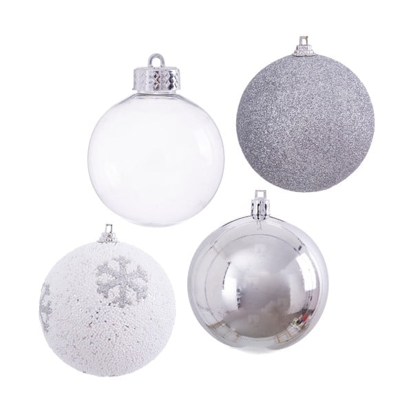 16-st jõulukaunistustest koosnev komplekt hõbedast Unimasa Foam, ø 6 cm - Casa Selección-image-1