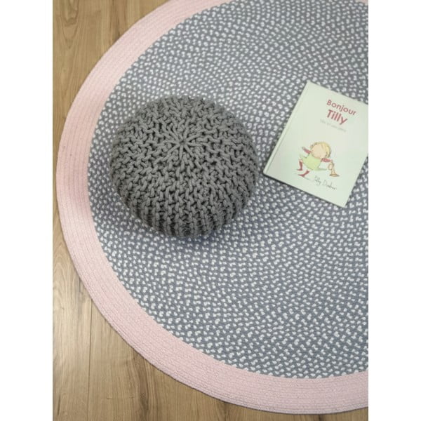 Käsitsi valmistatud laste vaip Rose, ∅ 120 cm Brenda - Nattiot-image-3