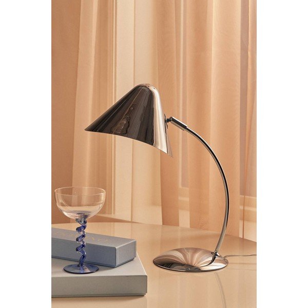 Painduva konstruktsiooniga terasest laualamp läikiva hõbedase värviga (kõrgus 40 cm) Nathan - Ellos Home-image-2