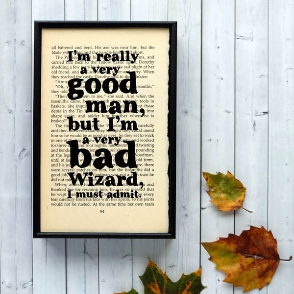 Plakát v dřevěném rámu Wizard of Oz Good Man