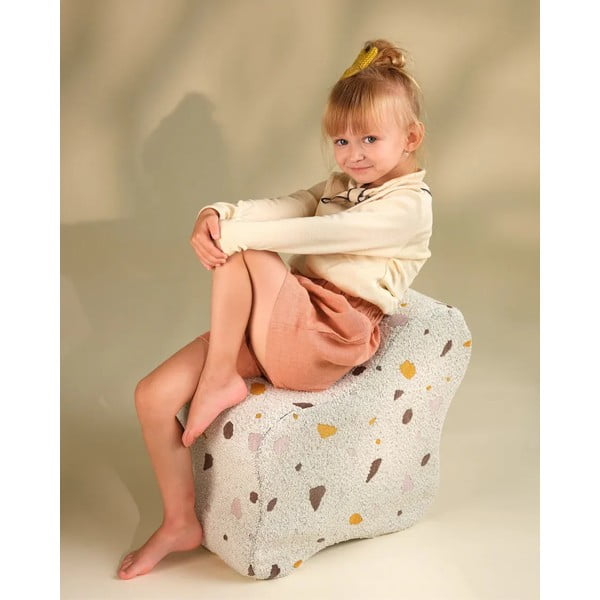 Valge buklee/šenillkangast laste kott-tool Terrazzo Cloud - Wigiwama-image-4