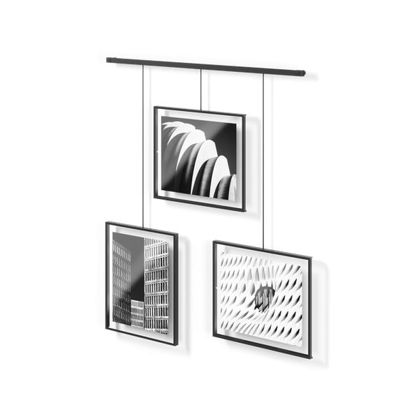 Mustad metallist seinaraamid 3 tk komplektis 73x82 cm Exhibit - Umbra-image-3