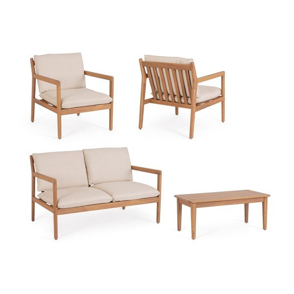 Akaatsiapuidust aiamööbli komplekt neljale Danubio - Bizzotto-image-4