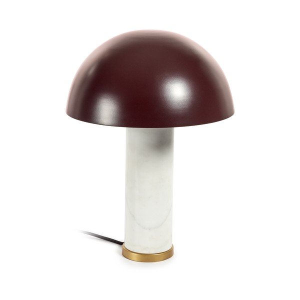 Valge-tumepruun marmorist lauavalgusti metallist varjuga (kõrgus 43 cm) Zorione - Kave Home