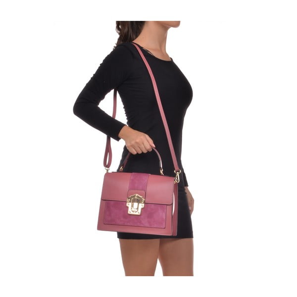 Roosa nahast käekott , 22 x 27 cm - Isabella Rhea-image-4