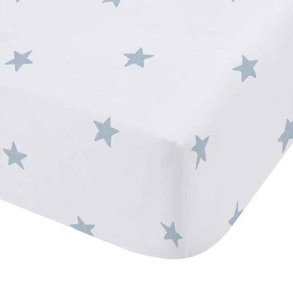 Valge/sinine puuvillane laste voodilina 70x140 cm Mini Star & Stripes - Bianca