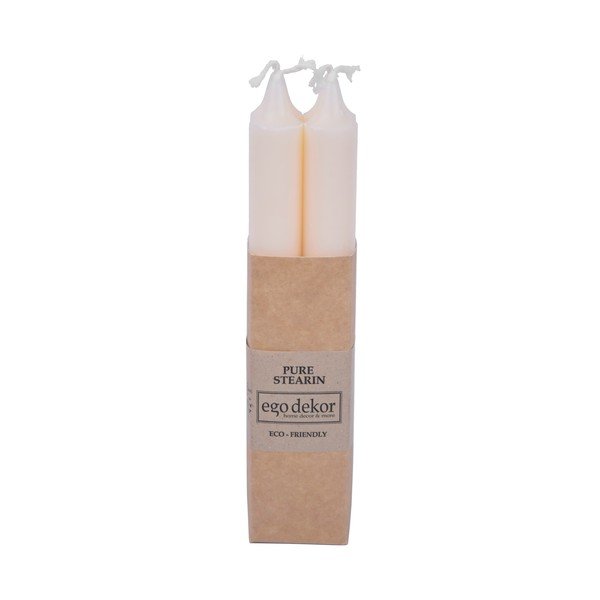 Komplekt 4 beežist pikast küünlast Ego Dekor ED, põlemisaeg 7 h - Eco candles by Ego dekor-image-1