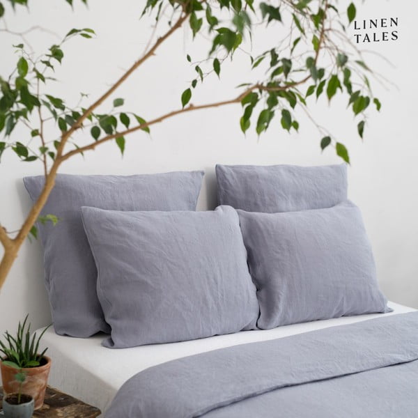 Helehall kanepikiududest kahekohaline voodipesu 200x200 cm - Linen Tales-image-4